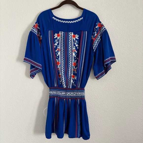 Parker Women's Size XS Blue Embroidered Mini Dress - Picture 5 of 5